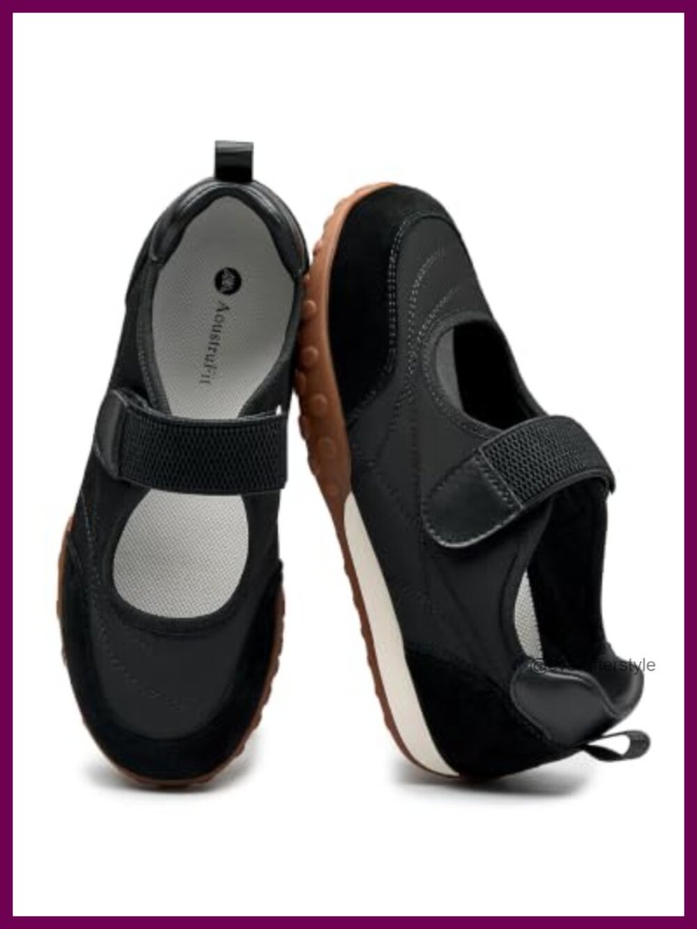 Women's Mary Jane Sneakers Slip-On Walking Shoes Suede Fabric Leather Hook and